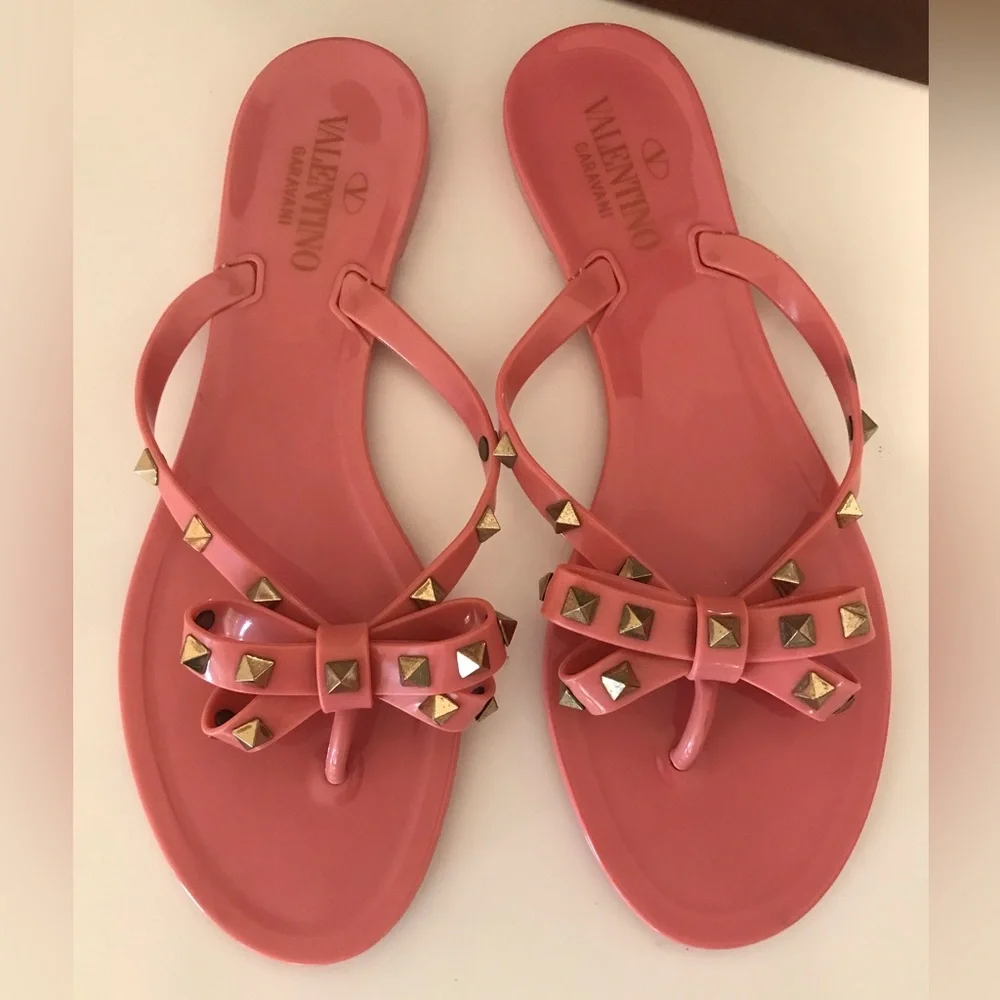 NEW! VALENTINO Garavani Jelly Flat Thong Sandals. Size 41 - Picture 2 of 9